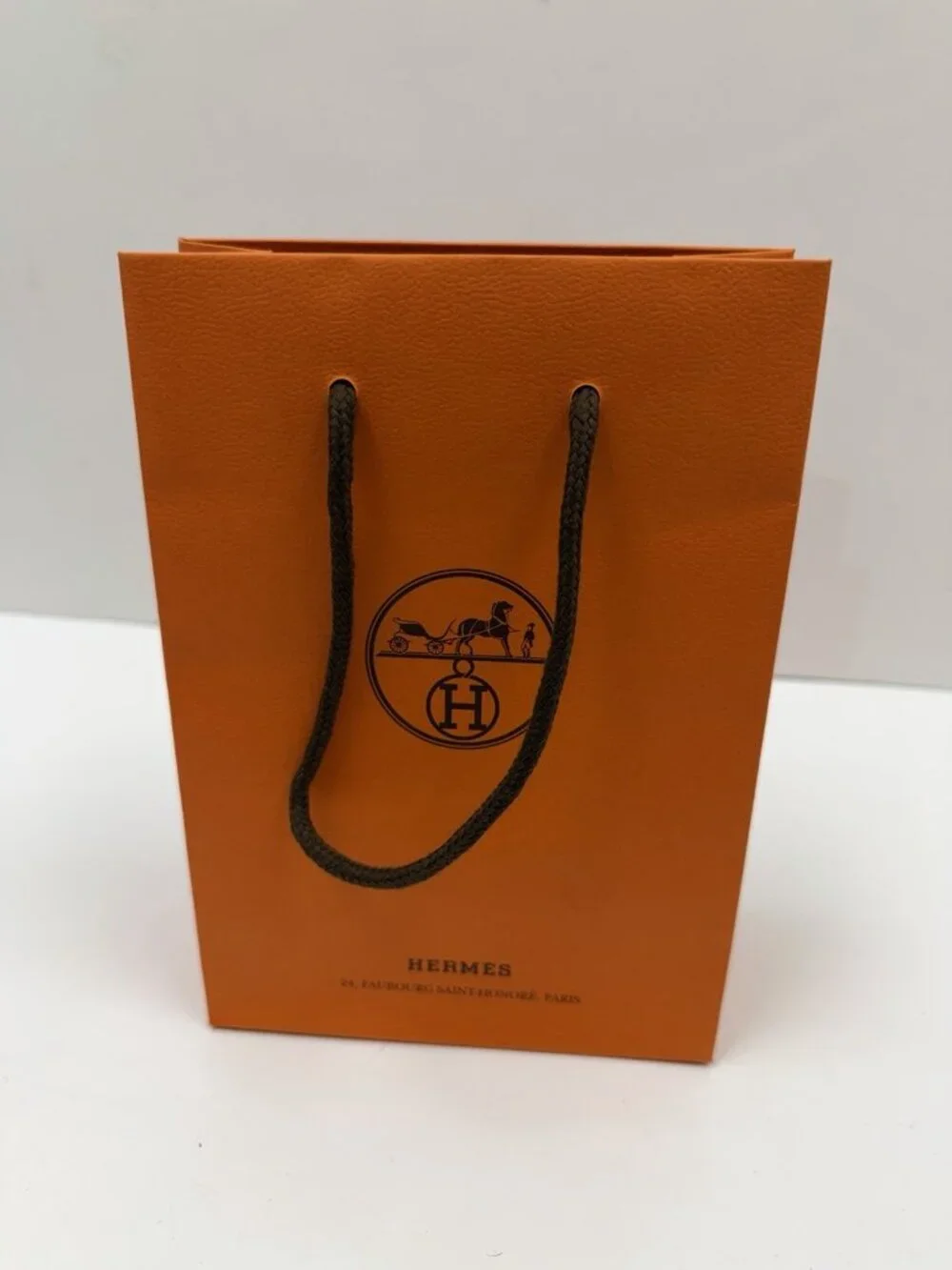 Hermes Empty Shopping Gift Bag Orange 8.5
